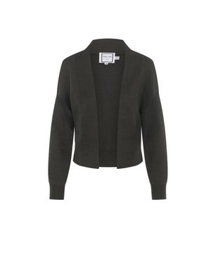 Milano Italy Cropped Knit Open Front Long Sleeve Cardigan - Black