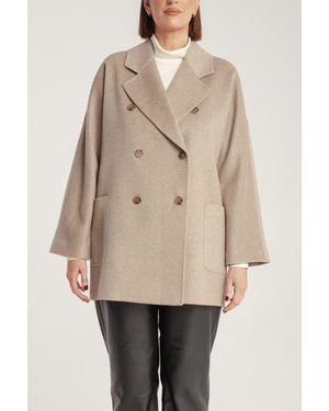 1982 Cashmere Double Breasted Short Coat - Natural