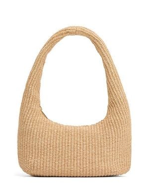 Mansur Gavriel Mini Gnocci Raffia Bag - White