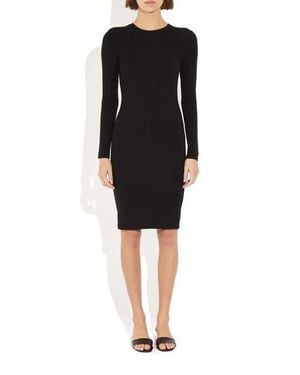 The Park Carine Long Sleeve Midi Dress - Black