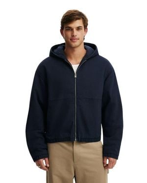 Cotton On Cropped Hooded Bomber - Blue