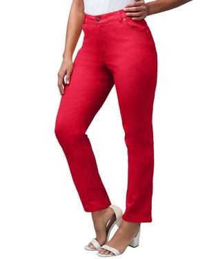Jessica London True Fit Stretch Denim Straight Leg Jean - Red