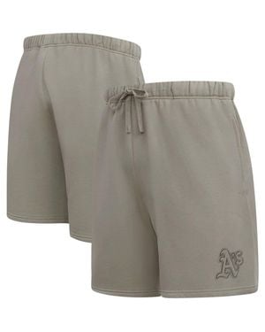Pro Standard Oakland Athletics Neutral Fleece Shorts - Gray