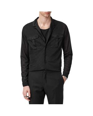 John Varvatos Sintra Summer Military Button-Up Shirt - Black