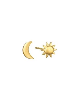 Satya Jewelry Celestial Light Moon And Sun Stud Earrings - Metallic