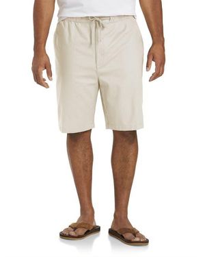 Oak Hill by DXL Big & Tall Linen-Blend Drawstring Shorts - Natural