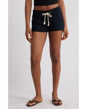 Roxy Oceanside Cotton Drawstring Shorts - Black