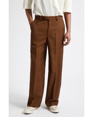 Second Layer Relaxed Primo Virgin Wool Pants - Brown
