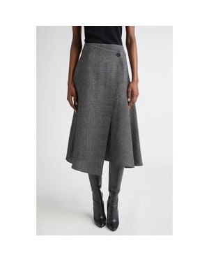 Michael Kors Draped Wool Wrap Skirt - Gray