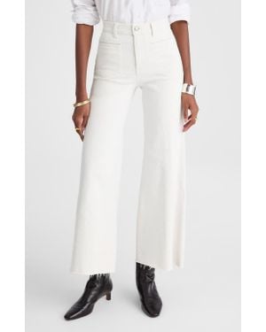 Madewell The Flared Wide Leg Crop Jeans - White
