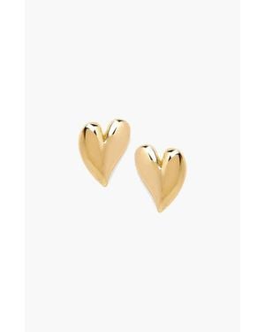 Yoj Mini Heart Stud Earrings - White