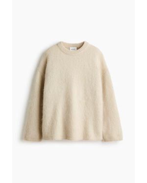 H&M Oversized Mohair-Blend Sweater - Natural