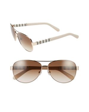 Kate Spade 'Dalia' 58Mm Aviator Sunglasses - White