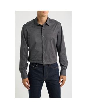 Bugatchi James Ooohcotton Microprint Button-Up Shirt - Gray