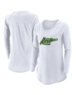 ADPRO Sports Saskatchewan Rush Primary Logo Tri-Blend Long Sleeve T-Shirt - Blue