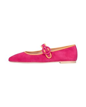 Pretty Ballerinas Square Toe Suede Mary Jane - Pink