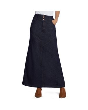 Wash Lab Denim Pieced Denim Maxi Skirt - Blue