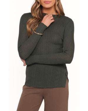 Petal & Pup Delphine Fine Rib Knit Top - Green