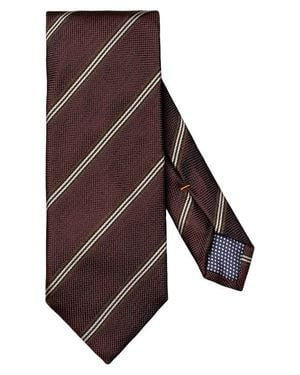 Eton Stripe Silk Tie - Brown