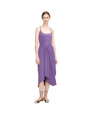 Rebecca Taylor Sarong Drape Dress - Purple