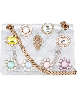 Kurt Geiger Mini Kensington Vinyl Convertible Clear Crossbody Bag - White