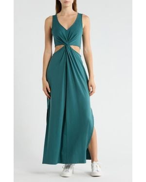 Beyond Yoga Around The World Cutout Detail Maxi Dress - Green