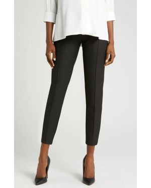 Marion Slim Leg Over-Belly Maternity Dress Pants - Black