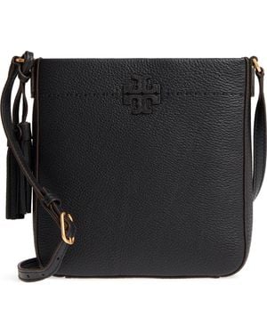 Tory Burch Mcgraw Leather Crossbody Tote - Black