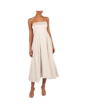 Petal & Pup Keegan Pleated Satin Dress in Blue | Lyst