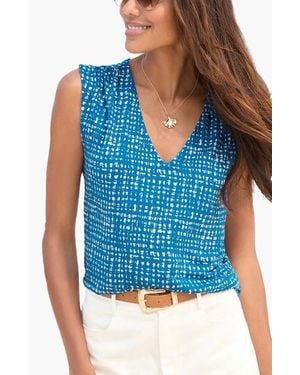 Lascana Print V-Neck Top - Blue