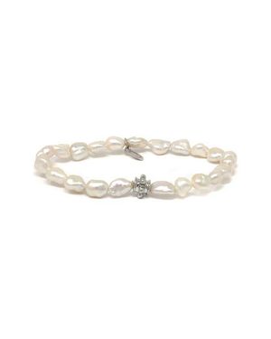 Anzie Bohème Keshi Pearl Stretch Bracelet - White