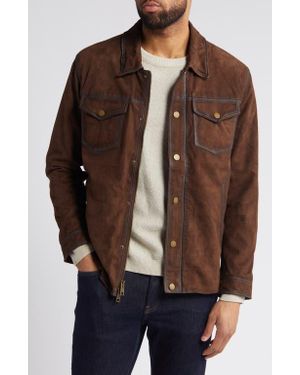 Frye Suede Trucker Jacket - Brown