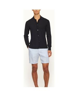 Orlebar Brown Norwich Lino Tailored Fit Smart Italian Linen Shorts - Black