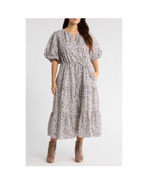 Sugarlips Heath Floral Cotton Dress - Gray