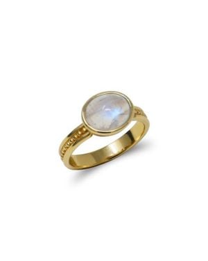 Anzie Classique Oval Dew Drop Ring - Metallic
