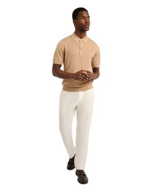Onia Silk Ribbed Knit Polo - Natural
