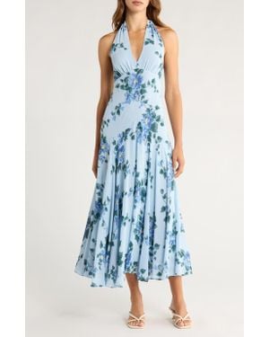 Reformation Briony Halter Midi Dress - Blue