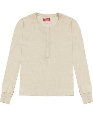Fortela Coralie Long Sleeve Henley T-Shirt - White