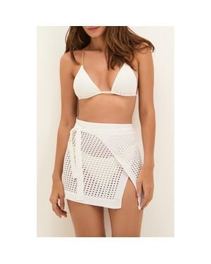 ViX Rena Open Knit Cover-Up Pareo - White