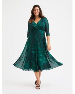 Scarlett & Jo Helena Floral Midi Dress - Green