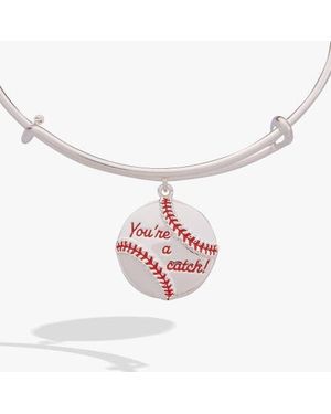 ALEX AND ANI You'Re A Catch Baseball Charm Bangle - White
