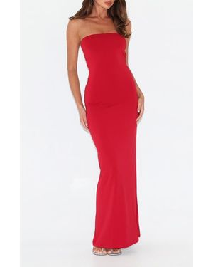 Tiger Mist Daniela Cutout Back Strapless Maxi Dress - Red