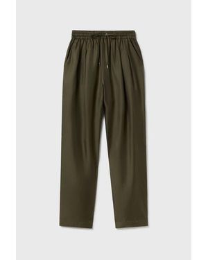 SILK LAUNDRY Twill Slouch Pants - Green