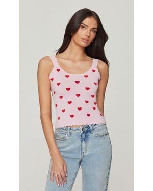 Generation Love Lottie Hearts Intarsia Strap Tank - Red