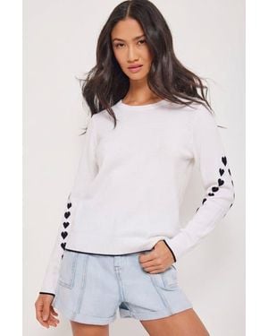 Lisa Todd Love Notes Heart Sweater - White