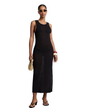 Onia Linen Knit Low Scoop Back Maxi Dress - Black