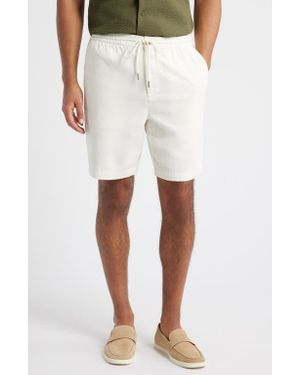 Rails Archer Flat Front Cotton & Linen Shorts - White