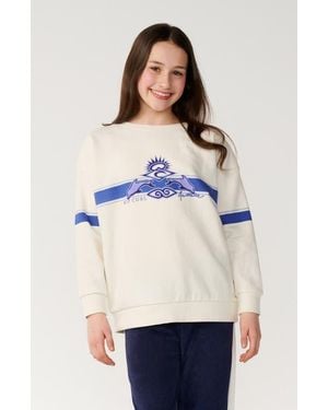 Rip Curl Kids' Dolphin Archive Crewneck Sweatshirt - Natural