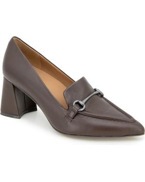Gentle Souls Dionne Pointed Toe Bit Loafer Pump - Gray