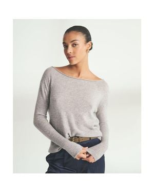 NAADAM Lightweight Cashmere Boatneck Sweater - Gray